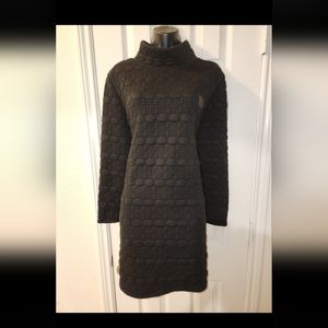 Y3 Yohji Yamamoto Adidas Long Sleeve Textured Mock Neck Jersey Tunic Dress